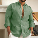 (PAGUE 1 LEVE 2) Camisa de Linho Premium Masculina + (BRINDE)