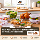[QUEIMA DE ESTOQUE] 15 Kit Potes De Vidro + 10 Copos Aruba GRÁTIS