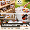 [QUEIMA DE ESTOQUE] 15 Kit Potes De Vidro + 10 Copos Aruba GRÁTIS
