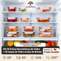 [QUEIMA DE ESTOQUE] 15 Kit Potes De Vidro + 10 Copos Aruba GRÁTIS