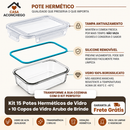 [QUEIMA DE ESTOQUE] 15 Kit Potes De Vidro + 10 Copos Aruba GRÁTIS